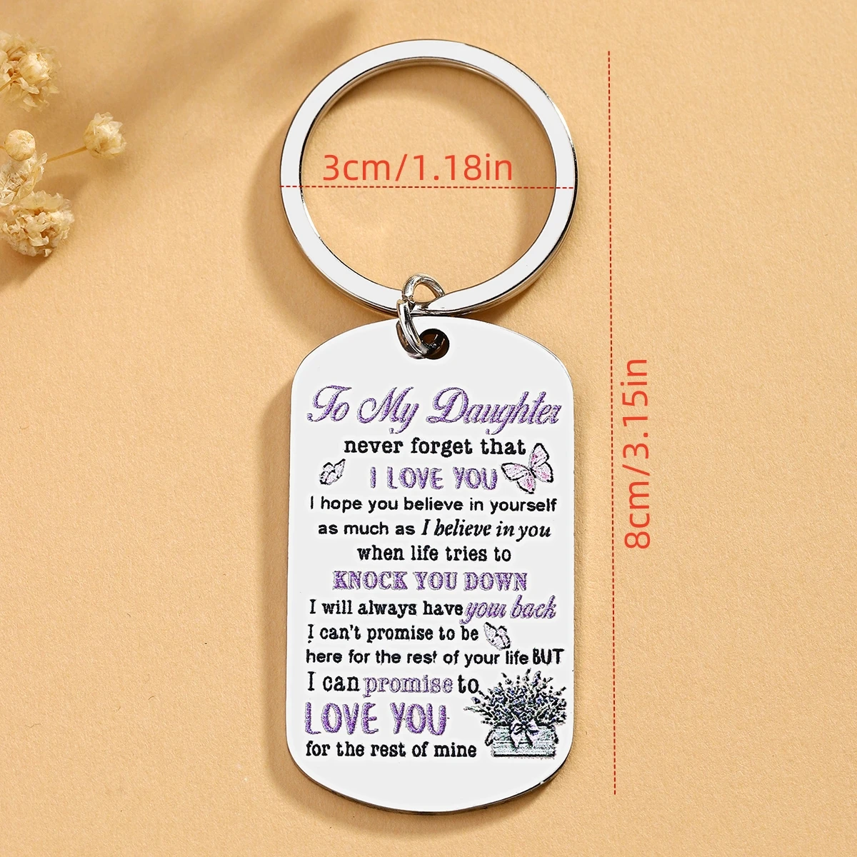 Daughter's Gift from Mom Love Keychain Gift Daughter Adult Daughter Birthday Gift for Daughter Adult To My Daughter Keychain