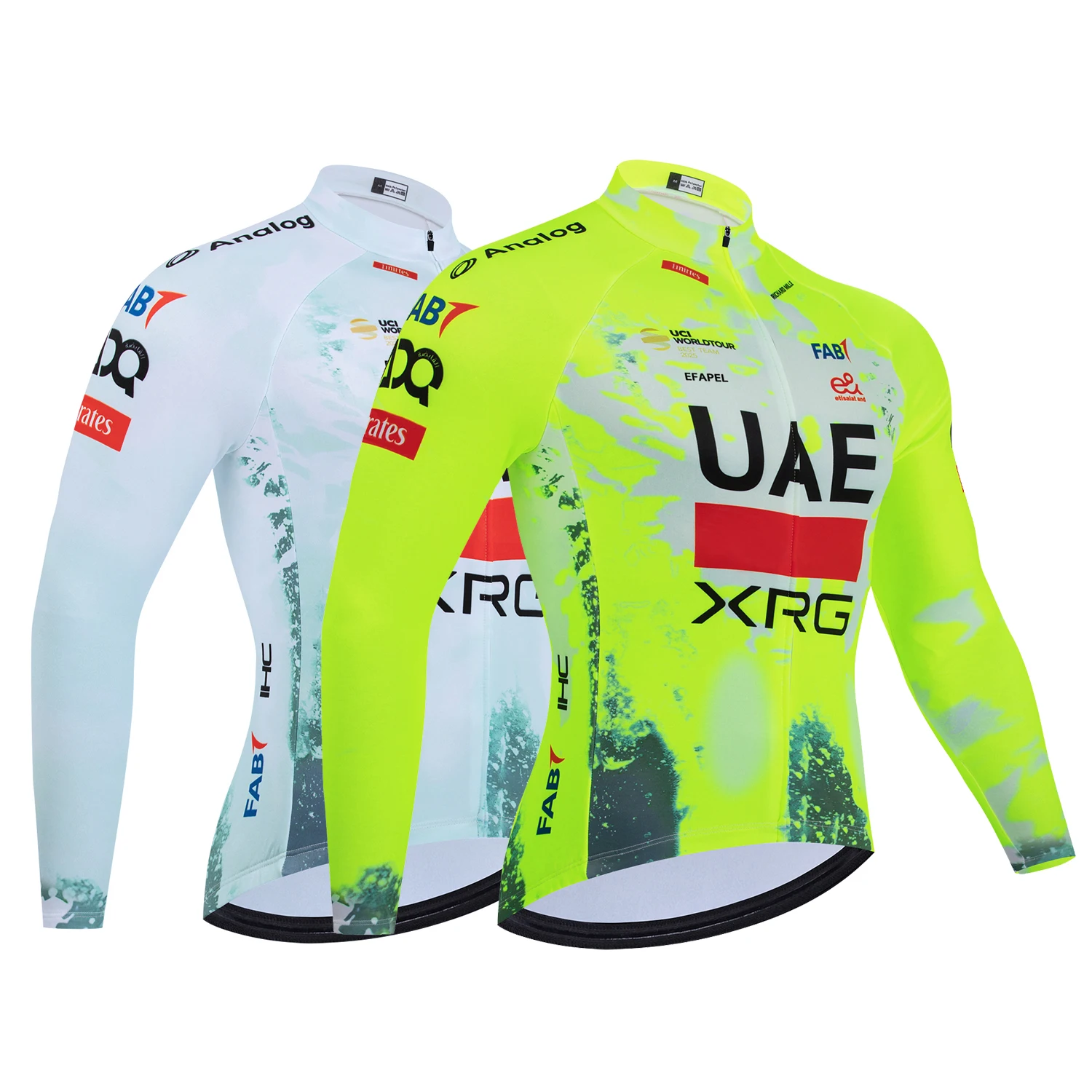 AliExpress EFAPEL Fluor Yellow 2026 Cycling Jersey Winter UAE TeamBike Maillot Jacket Quick dry Ropa Ciclismo  Summer Pro Bicycle Jersey Clothing