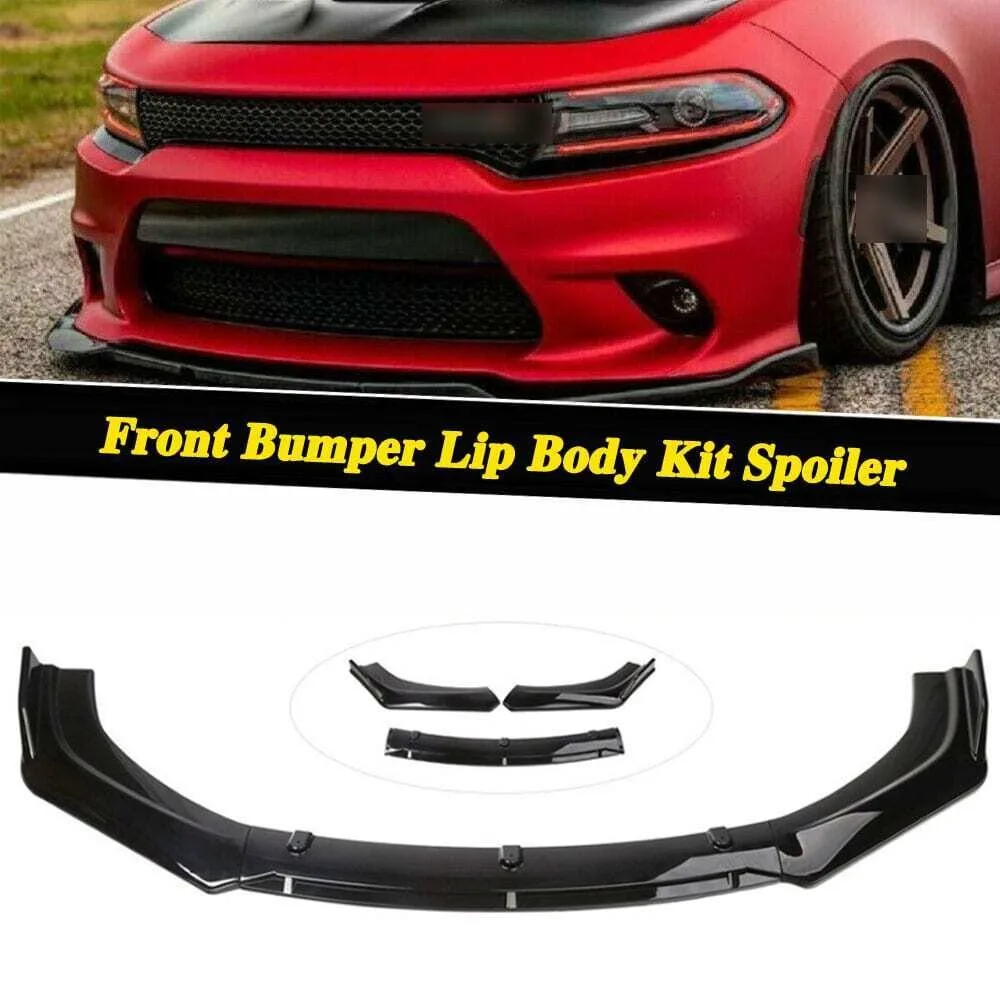 

For Dodge Charger RT SRT SXT Front Bumper Lip Body Spoiler Splitter Glossy Black United States