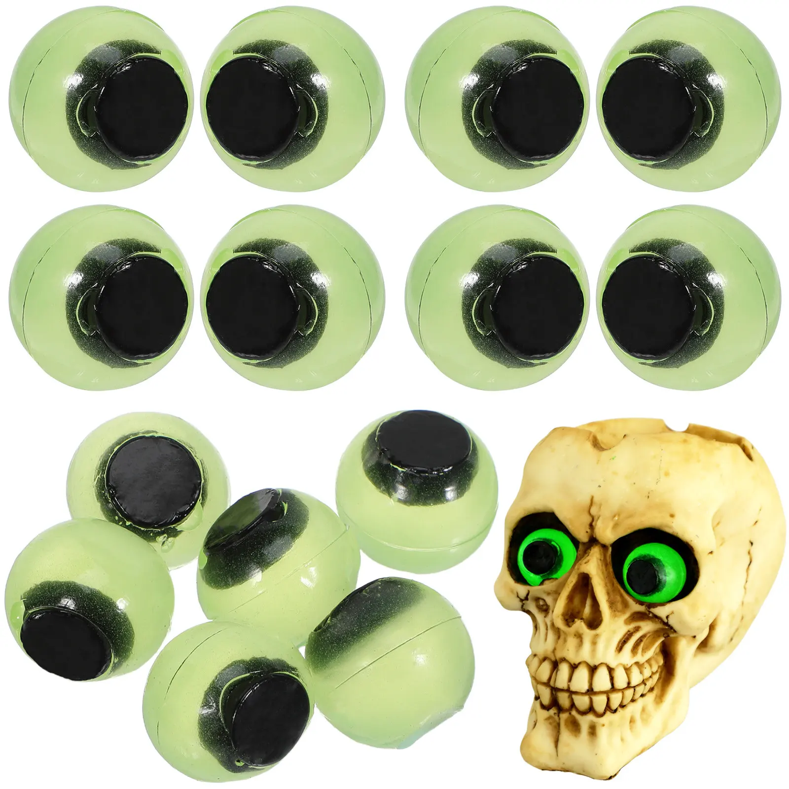 

24Pcs Glow in Dark Nightlight Eye Balls Halloween Horror Simulation Eyeballs Party Props Haunted Decorations Trick Accessories