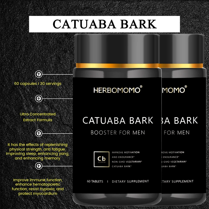 Catuaba Bark Extract Energy Supplements - Drive & Stamina - Gluten Free & Non-GMO - Vegan - For Men & Women