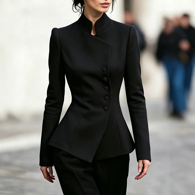 Women's Formal Jacket 2026 Spring Autumn Slim Waist-Cinching Workplace Business Office Occasions Workwear for Ladies Blazers