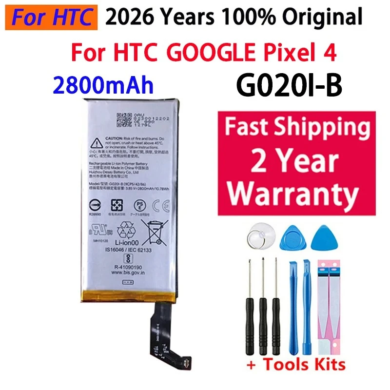 High Quality Replacement Battery For Google Pixel4 Pixel 4 G020I-B Genuine 2800mAh Phone Battery Fast Shipping+Tools