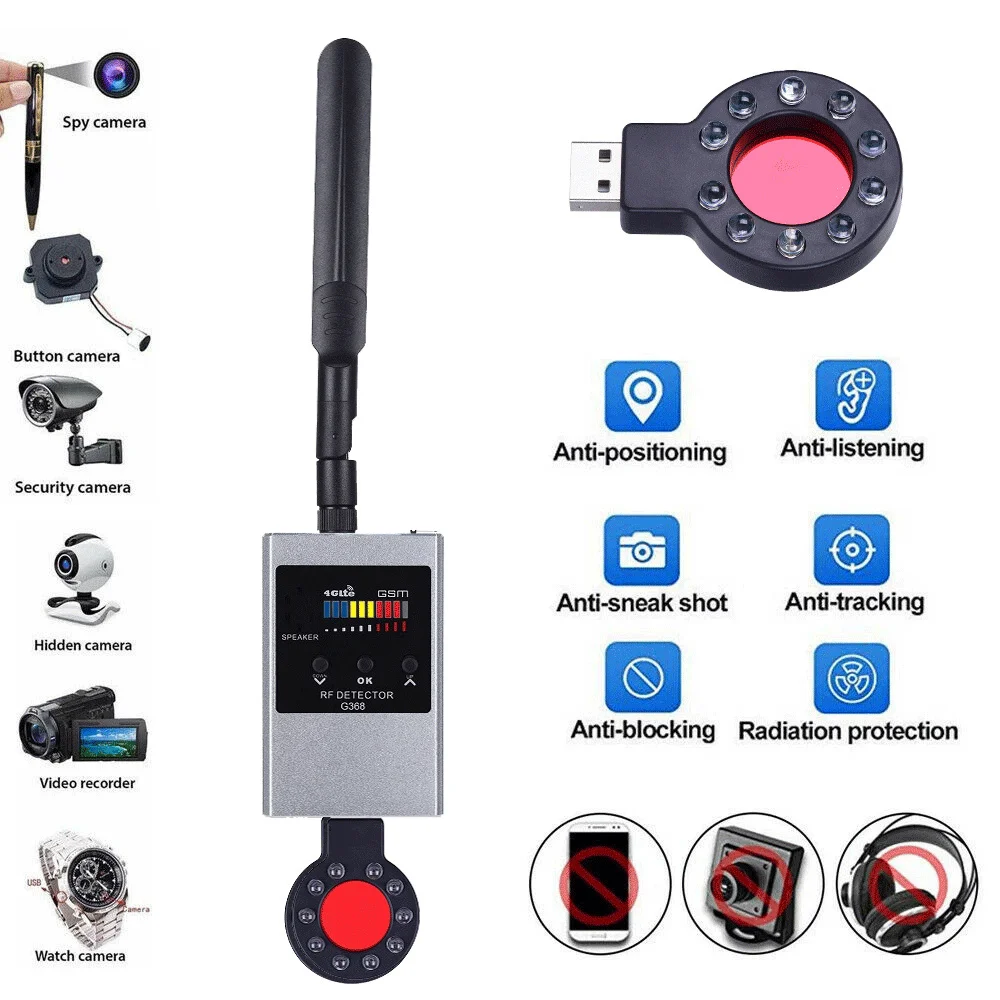 Professionele Anti Spy Draadloze Rf-Signaal Detecteren Bug Gsm Audio Gps Tracker Cam Afluisteren Apparaat Finder Verborgen Camera Scannen