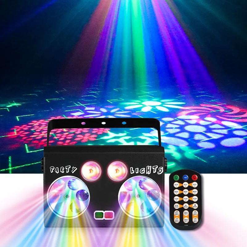 15W DMX RGB Stage Laser Light Remote DJ Disco KTV Projector Lazer Light Beam Party Lighting for Nightclub Bar Xmas Decorate Lamp