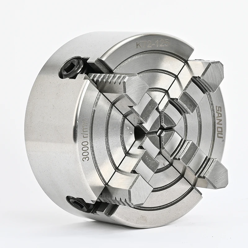 K72-125 Metal Lathe Chuck SANOU 4 Jaw Independent  125mm Manual  Scroll