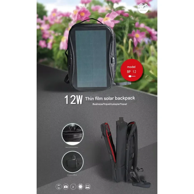 2026for Climber CIGS Solar Panel Backpack 460x320mm 15.5% Efficiency Waterproof USB Fast Charging Outdoor Charger Hiking 1.25kg