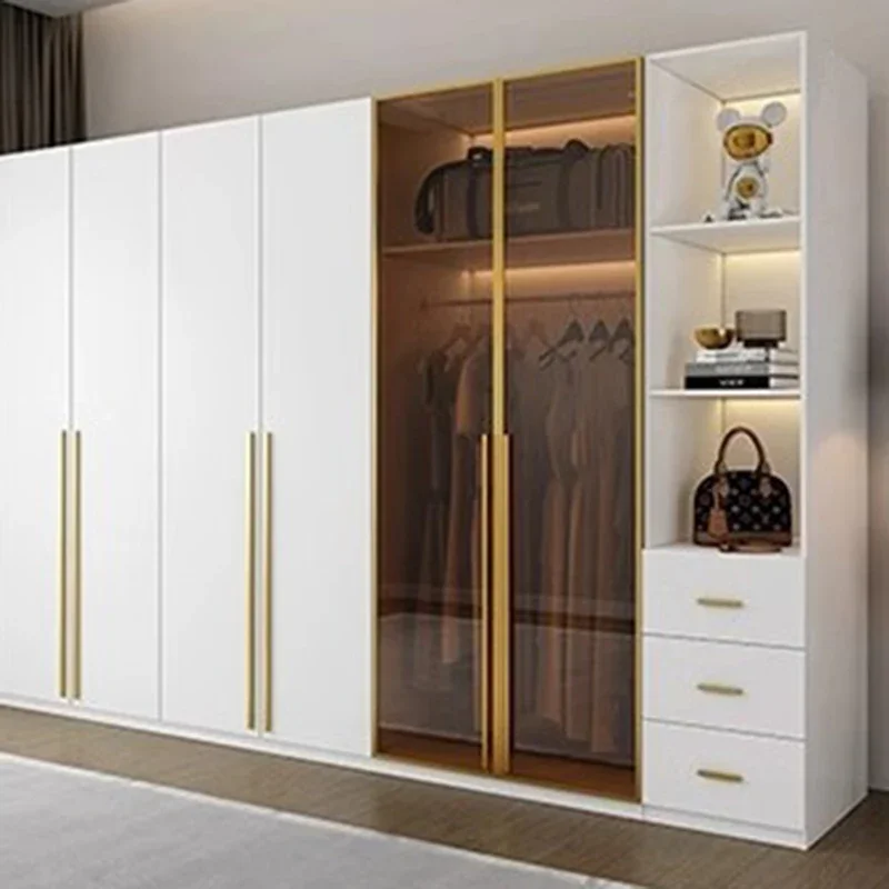

Open Nordic Wardrobe Minimalist Modern Display Wooden Cupboard Closet Storage Organizer Clothes Vestidores Trendy Furniture