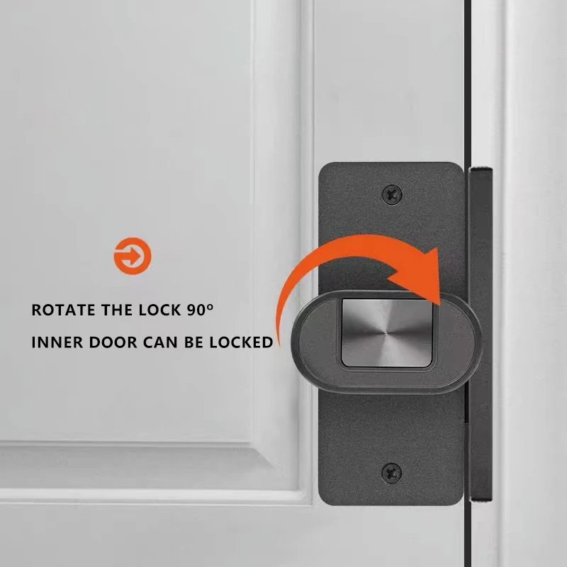 Slot-free Invisible Door Lock Single-sided Lock Home Indoor Door Bedroom Door Background Wall Wooden Door Hidden Silent Lock