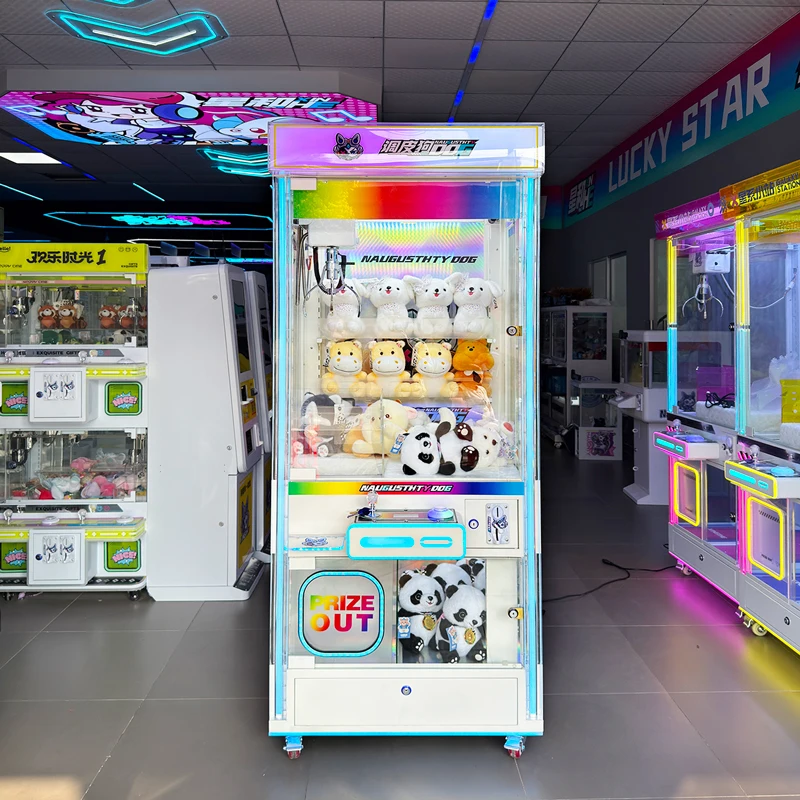 Internet Celebrity Fully Transparent Single Player Claw Machine Kids Stylish Design Coin Operated Doll Catcher For Retail Shop