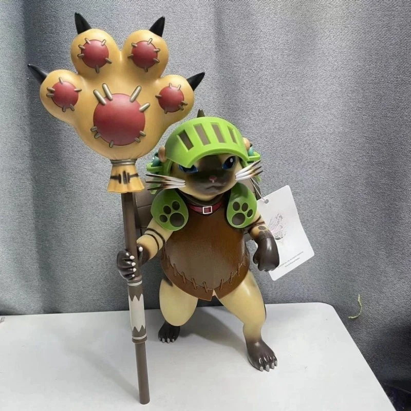 Hot Game Monster Hunter Anime Figure Model Toy Doll 30cm Ellione Cat Figurine Action Figures Collect Decor Boy Children Toy Gift