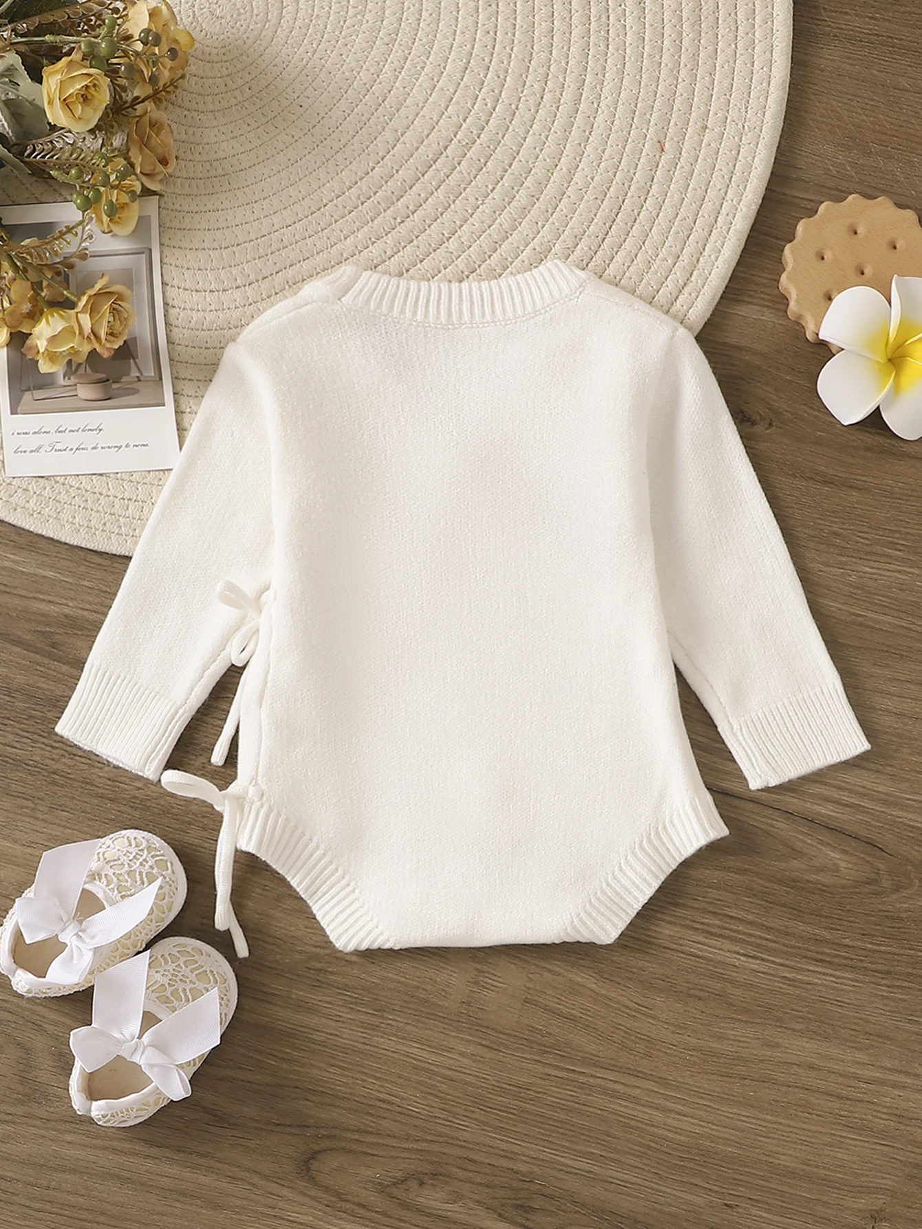 0-6m Baby Autumn/Winter ‘Hello World’ Letter Embroidered Long Sleeve Sweater Rope Crawler Infant Romper Children Clothes