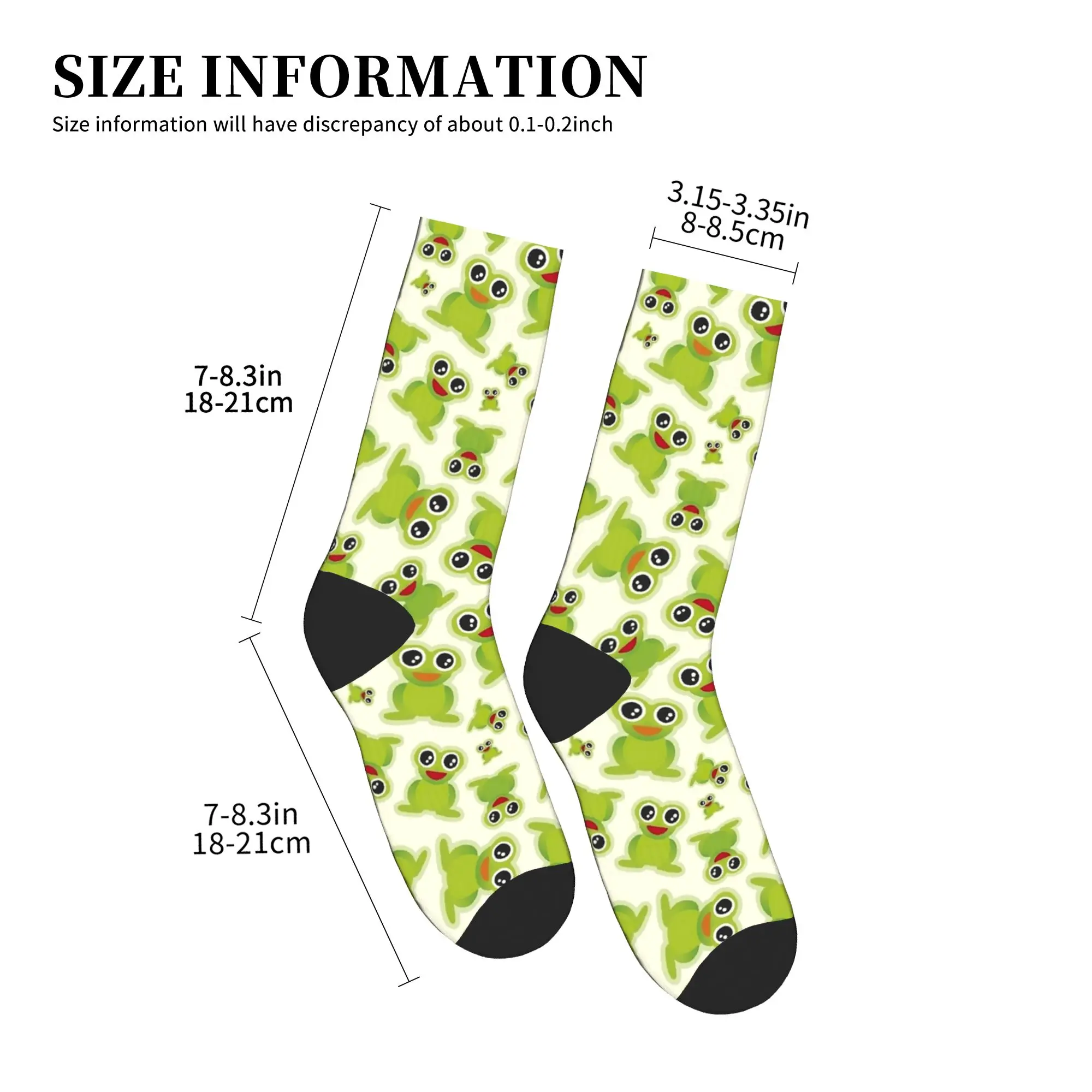 Cartoon Frog Print Stockings  Retro Socks Men Soft Breathable Socks Autumn Outdoor Pattern Anti-Slip Socks Gift