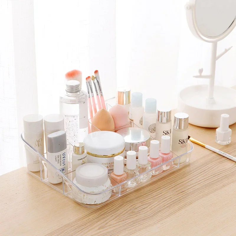 Makeup Cosmetic Storage Box Desk Bathroom Organizer Large Capacity Makeup Display Case Brush Lipstick Holder