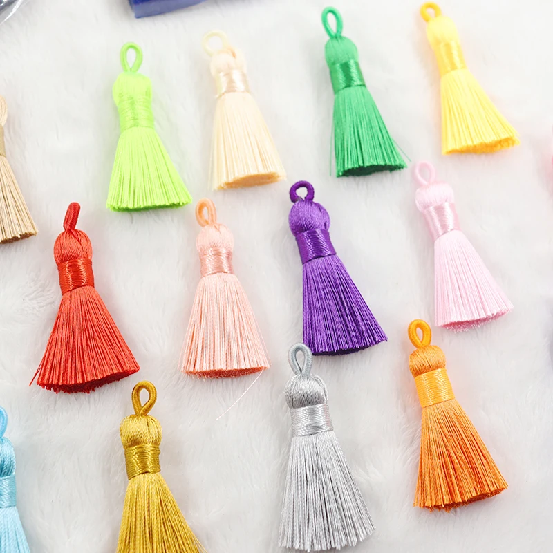 5/10PCS 4cm 28 color Silk Tassel Polyester Vertical Tassel Decoration Crafts DIY Jewelry Sewing Curtain Supplies Accessories