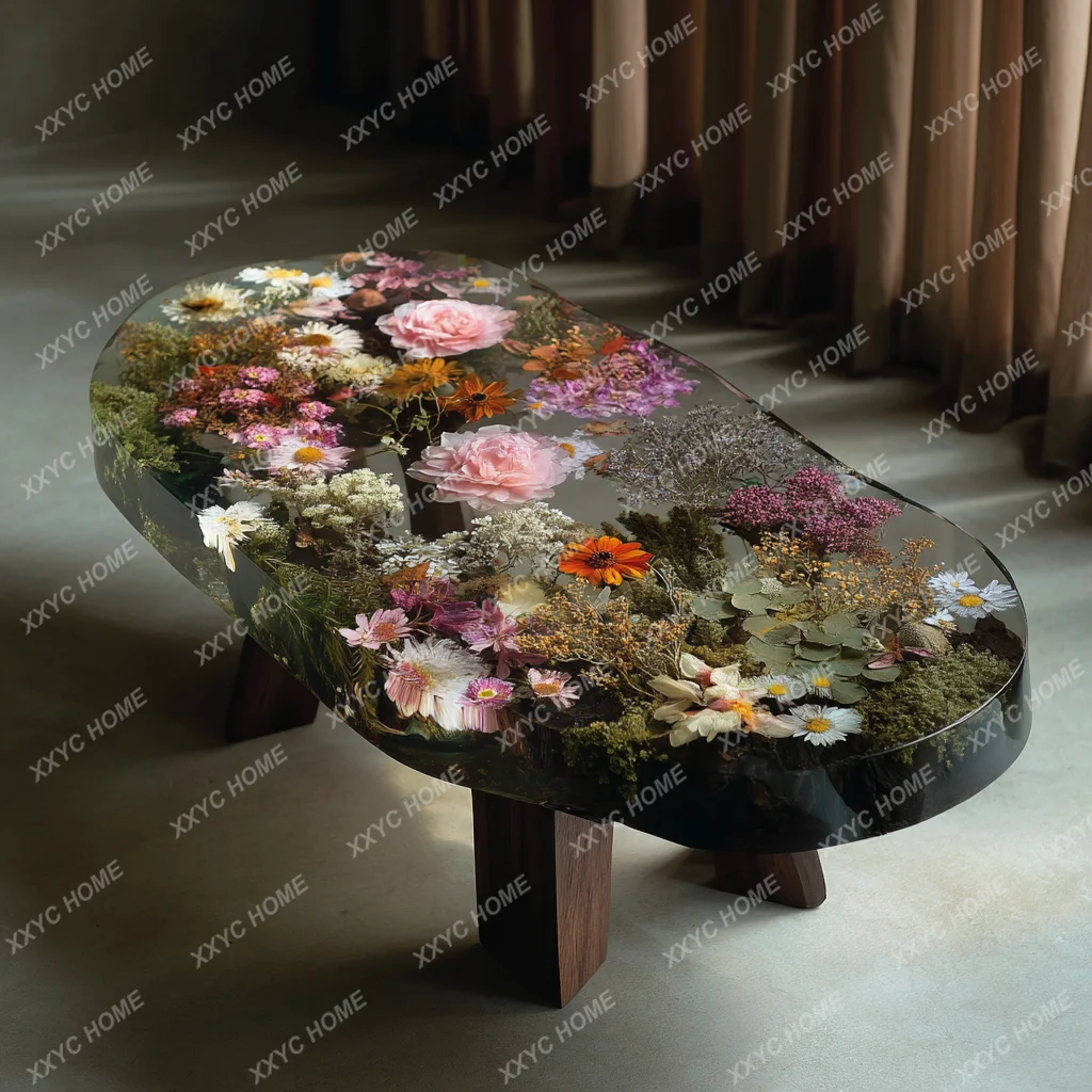 AA resin river table coffee table small apartment living room household simple modern light luxury table
