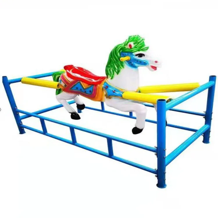 &Cartoon Spring Rocking Horse, Non-powered Playground Equipment, Outdoor Spring Rider for Kids, Resorts, Parks and Commercial Us