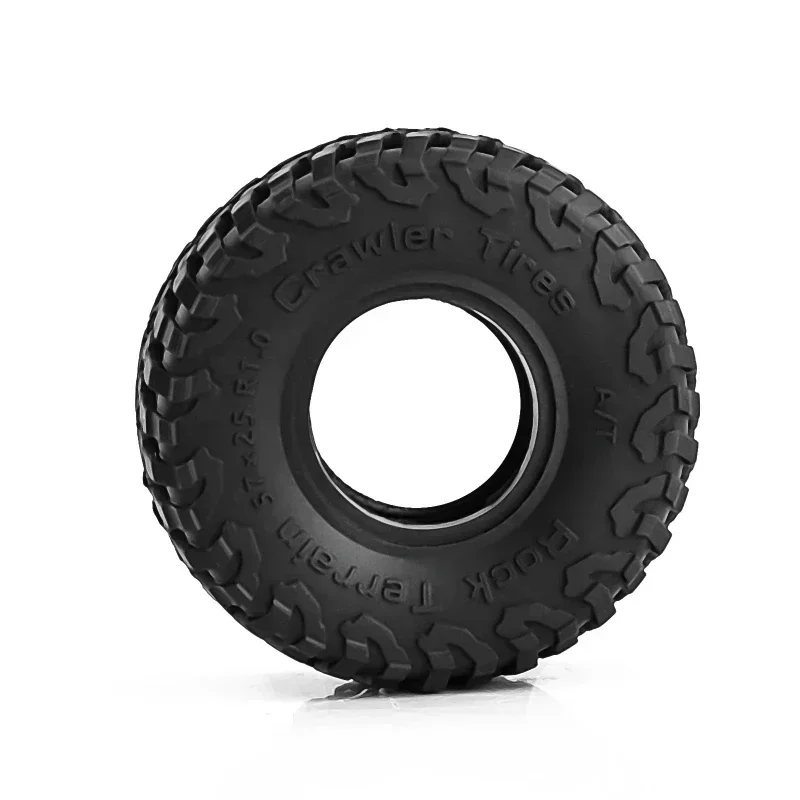 Pneus de roue en caoutchouc souple 25x57x22mm, 4 pièces, Terrain de roche pour 1/18 1/24 RC Micro voiture sur chenilles Axial SCX24 TRX4M AX24 pièces