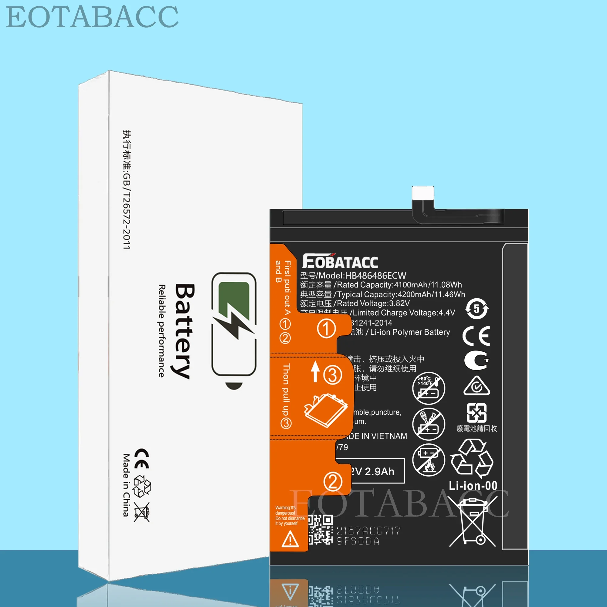 EOTABACC 100% New Original Battery HB486486ECW For HUAWEI P30P/ P30 Pro/Mate 20 Pro/Mate 30 Lite/Mate20X 5G Battery +Tools