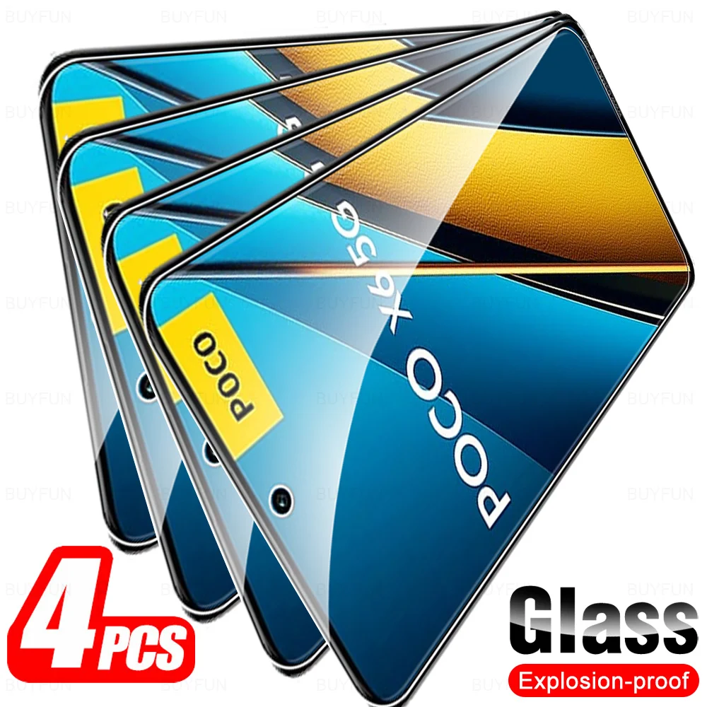 PocoX6 Glas 4Pcs For Xiaomi Poco X6 F6 Pro 5G Tempered Glass PocoX6Pro PocoF6 Little X6Pro F6Pro X 6 Screen Protector Cover Film