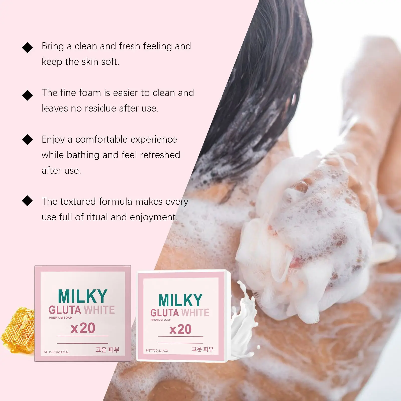 Shower Gel for Body Skin Milk - infused for Whitening Moisturizing Deeply Cleans Keeps Refreshed Leaves Fragrance and Brightens