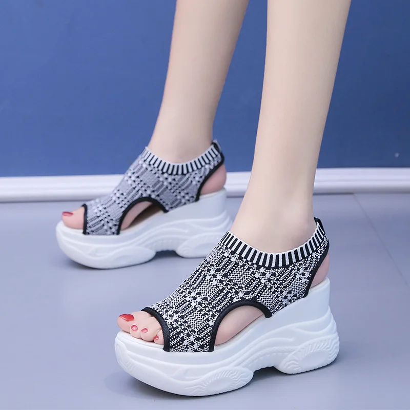 High Slope Heel Sandal Women\'s Roman Platform Sandals Slip-on Loafers Summer Wedge Female Shoes Fashion Casual Thick Bottom 2023