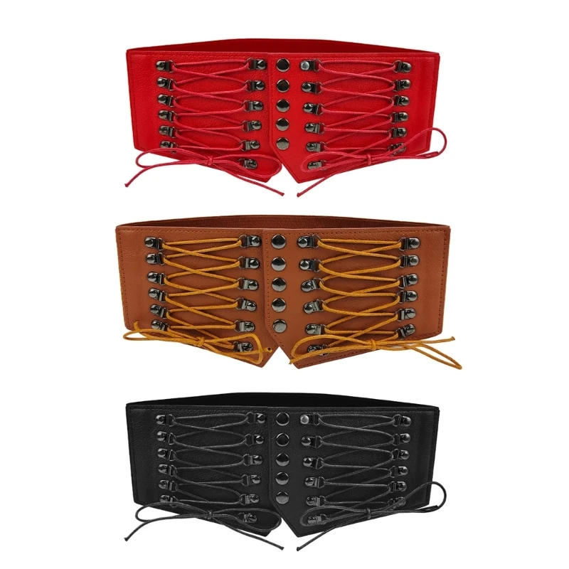 Retros Cinches Belt Punk Waistband Versatiles Waist Support Offices Wear Belt Suitable for Various Activity