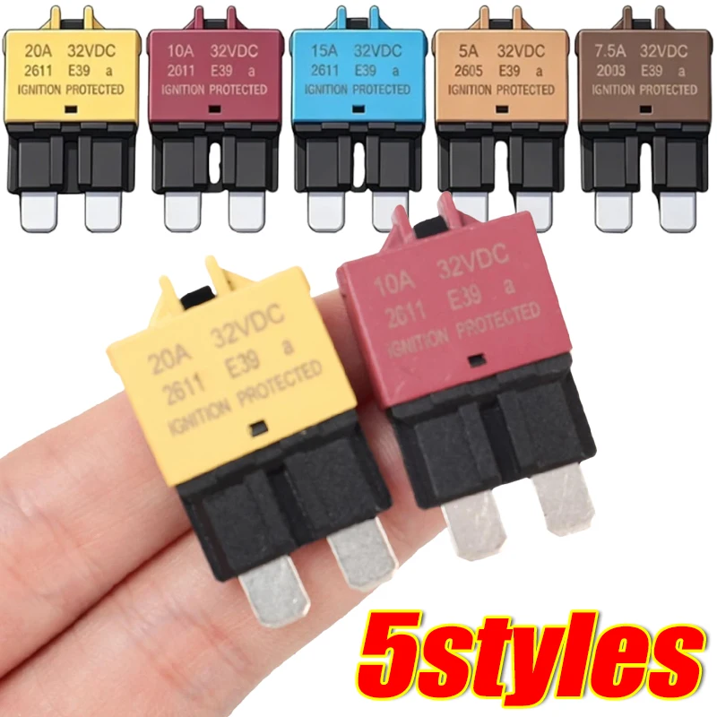 Manual Reset Fuse Adapter E39 Car Blade-Type Overcurrent Protector Suitable for Boats Rally Car Automobiles and Boats Auto Parts