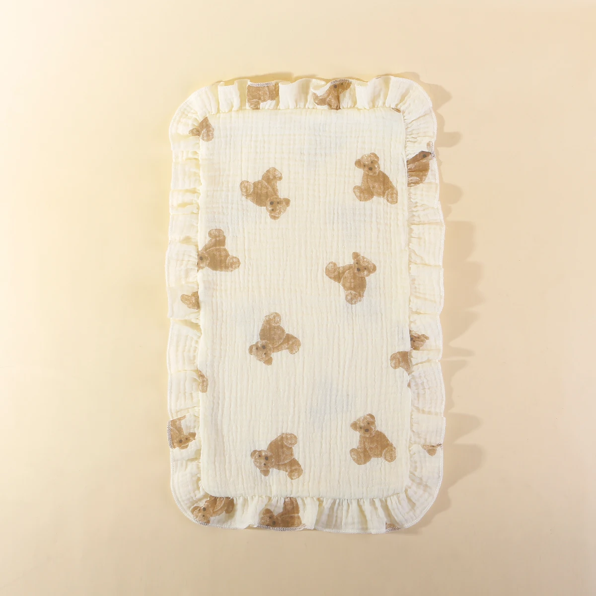 1PC Ruffled Burping Rags Cotton Gauze Bear Infant Newborn Baby Burp Cloths