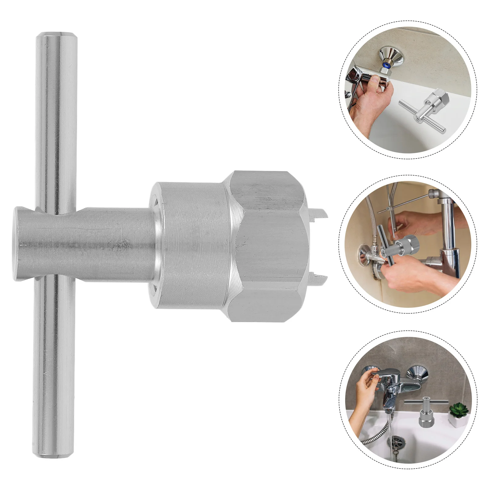 

Multifunctional Faucet Wrench Sewer Tube Wrench Durable Aluminum Alloy Shower Valve Tool Bathroom Renovation Removal Hand