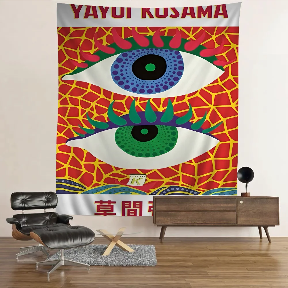 Y-Yayoi K-Kusama Art Exhibition P-Pumpkin Flower Cartoon Tapestry Art Science Fiction Room Home Decor Wall Hanging Sheets