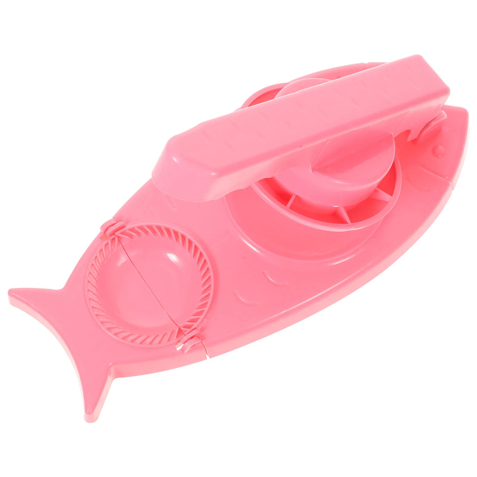 

Dumpling Wrapper Portable Bun Dumpling Maker Kitchen Gadget 2-in-1 Dough Presser Pink Practical Long Fun