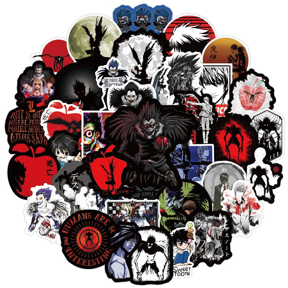10/30/50 Stück Klassische Anime Death Note Aufkleber Yagami Light L Lawlite Cartoon-Sticker DIY Scrapbook Handy Laptop Coole Aufkleber Spielzeug
