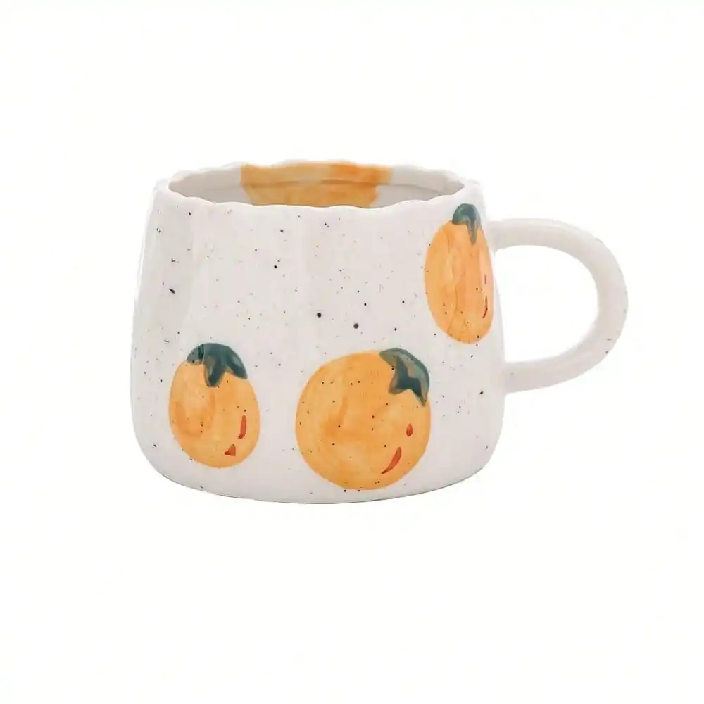 

Coffee Mug 12oz Summer Cute Ceramic Cup With Handpainted Fruit Pattern, Lemon Tea Cup Gift For Coffee Lover, Birthday Gift For Latte Milk