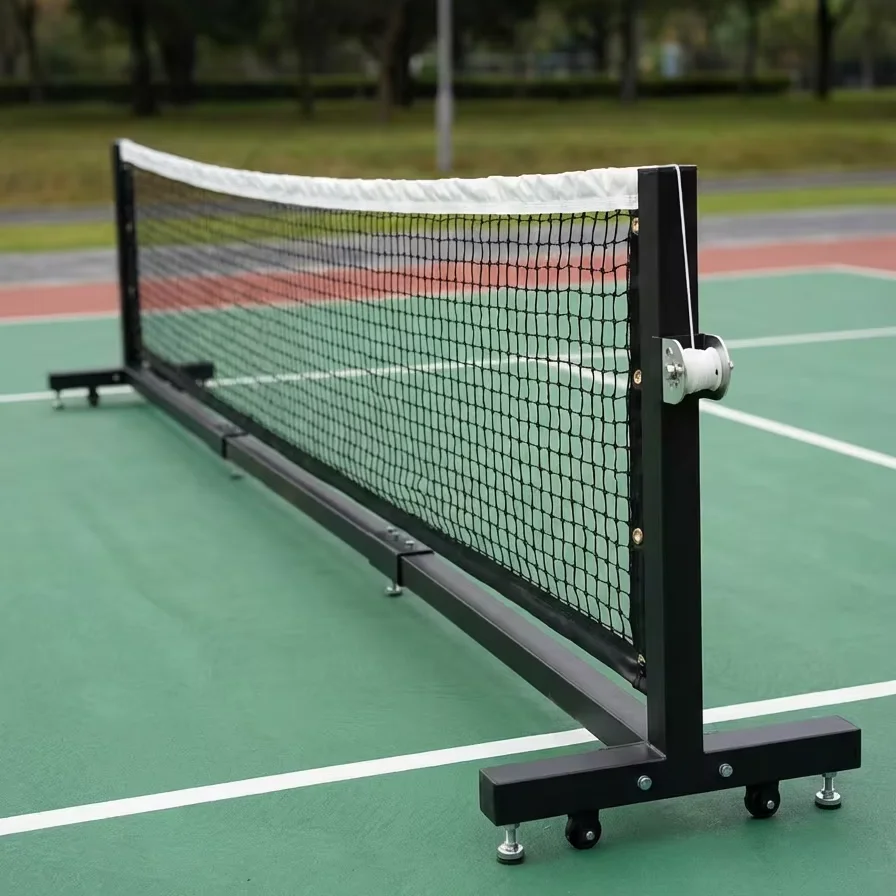 PatsSport 22FT Heavy Duty Grade Galvanized Portable Pickleball Net Wheels Easy Mobility Indoor/Outdoor Regulation Height