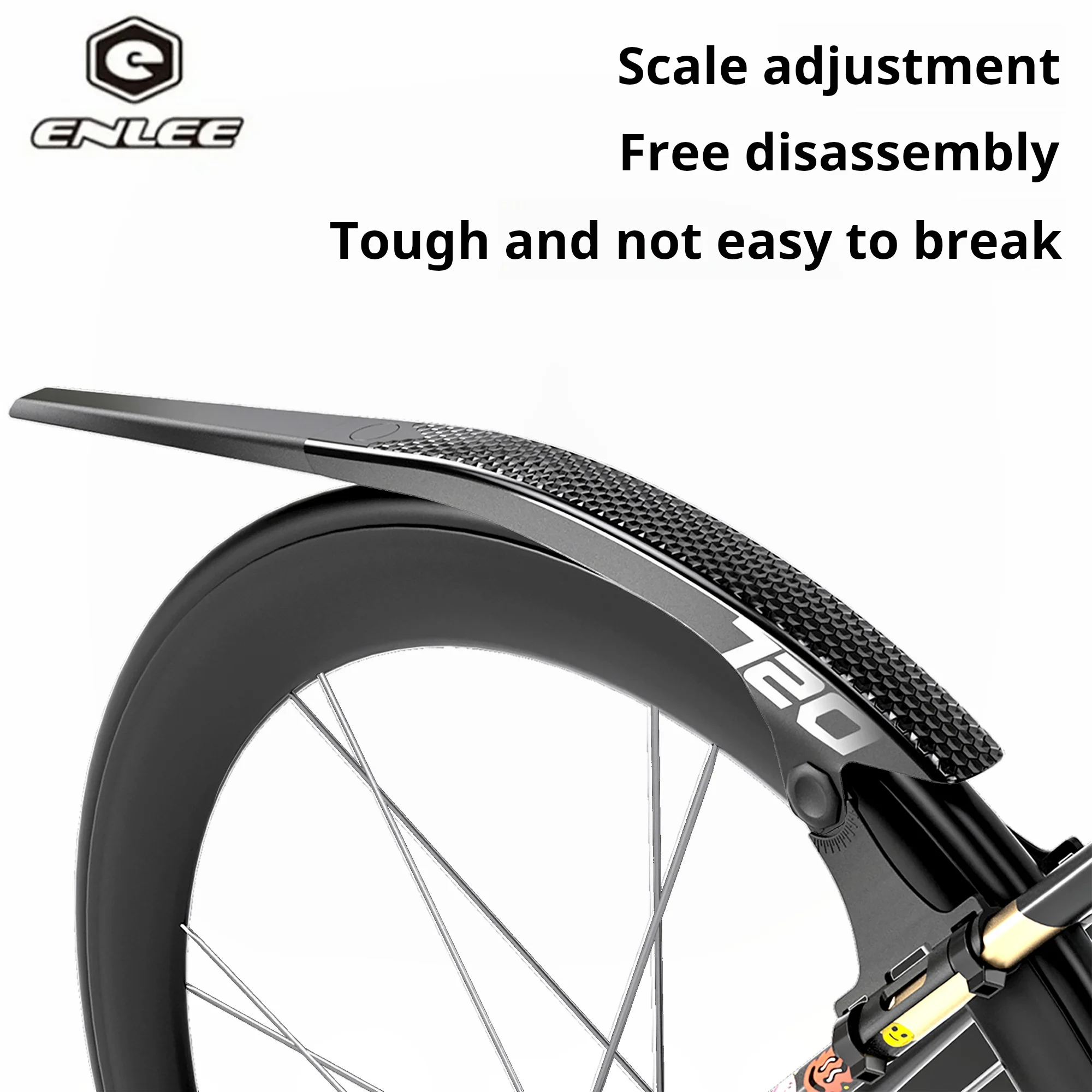 

ENLEE Road Bike Fender Melon Cart Gravel Bike Quick Release Extended Rain Plate Adjustable 700C Mud Removal