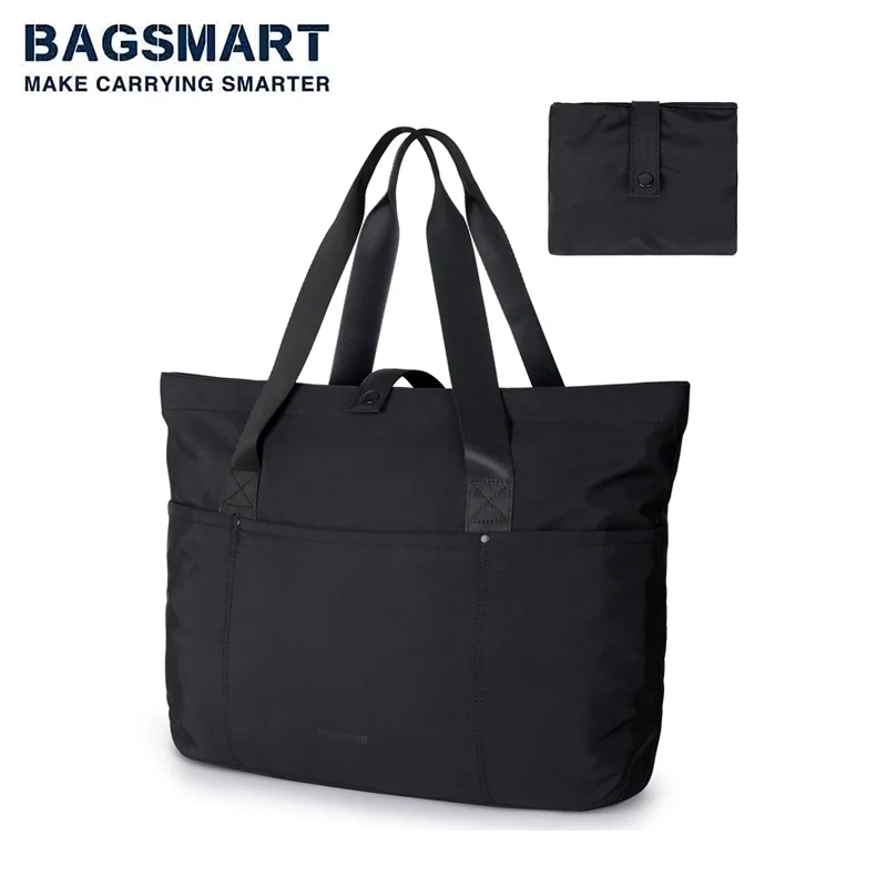 BAGSMART Foldable Sport Tote Bag Large Duffle Bag Shoulder Bag for Women Top Handle Handbag for Travel Work School