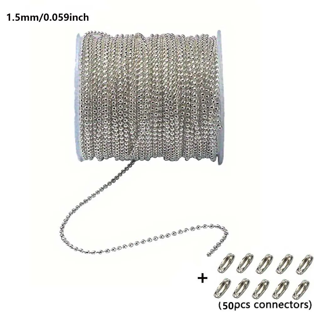 1roll Iron Beads Chain for DIY Jewelry Making