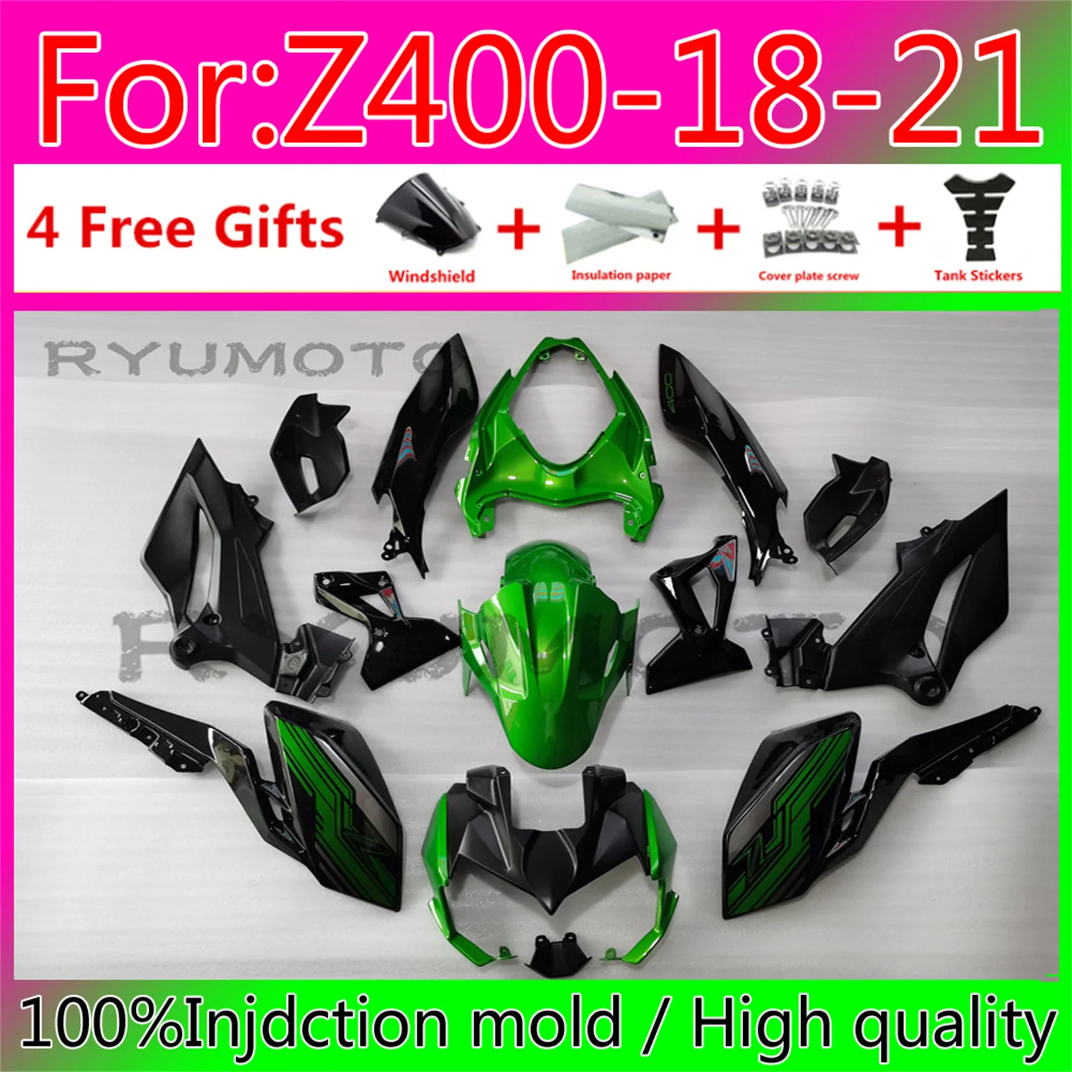 Kit de carenado completo de inyección para Kawasaki Z400 2018 2021 Z400 KAWASAKI 2018-2021 carrocería de motocicleta de plástico ABS