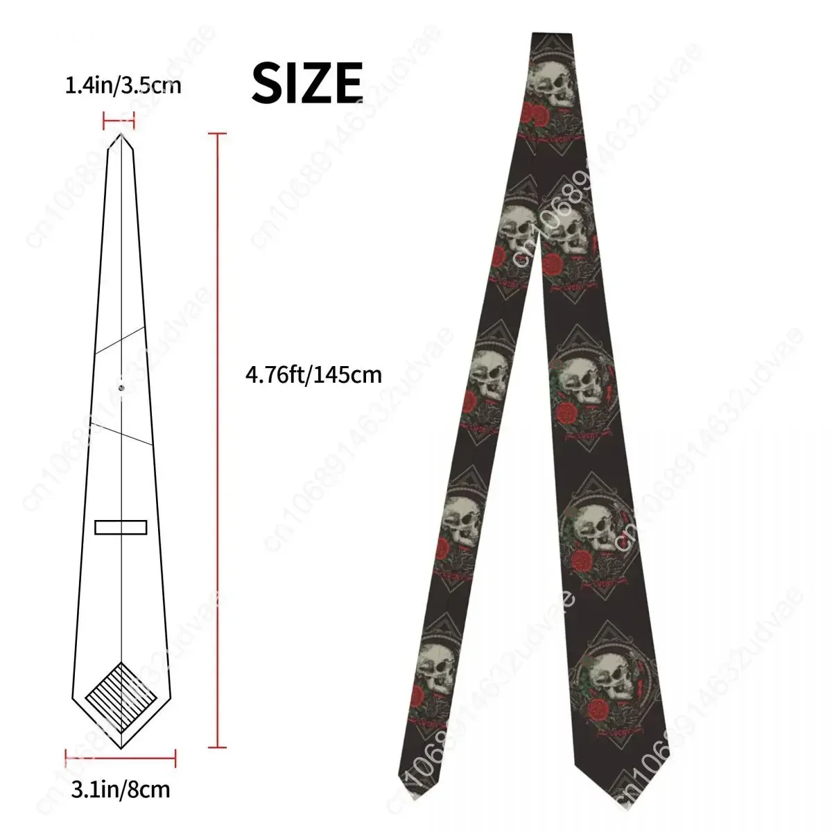 Mens Tie Slim Skinny Gothic Skull And Roses Necktie Fashion Necktie Free Style Men Tie Party Wedding