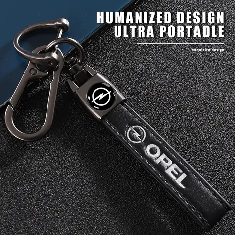 1Pcs Car Leather Keychain Embroidered Emblem Key Ring For Opel Astra Grandland Corsa Mokka Frontera Insignia Zafira Vivaro Karl