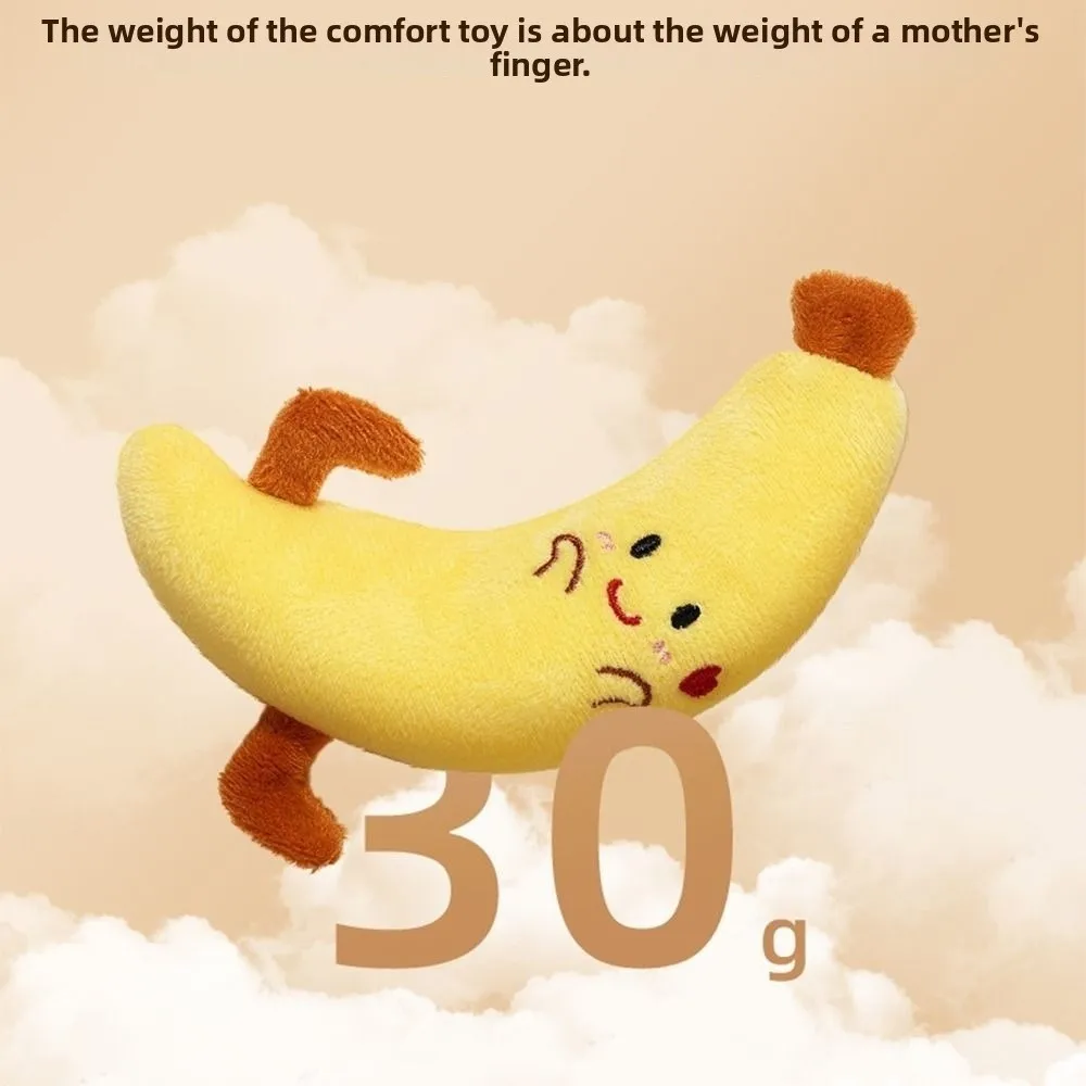 かわいい赤ちゃん用手持ちおもちゃ、びっくりさせないぬいぐるみ、漫画風フルーツ人形、肌に優しい柔らかいベビーおしゃぶり人形、新生児の安心感