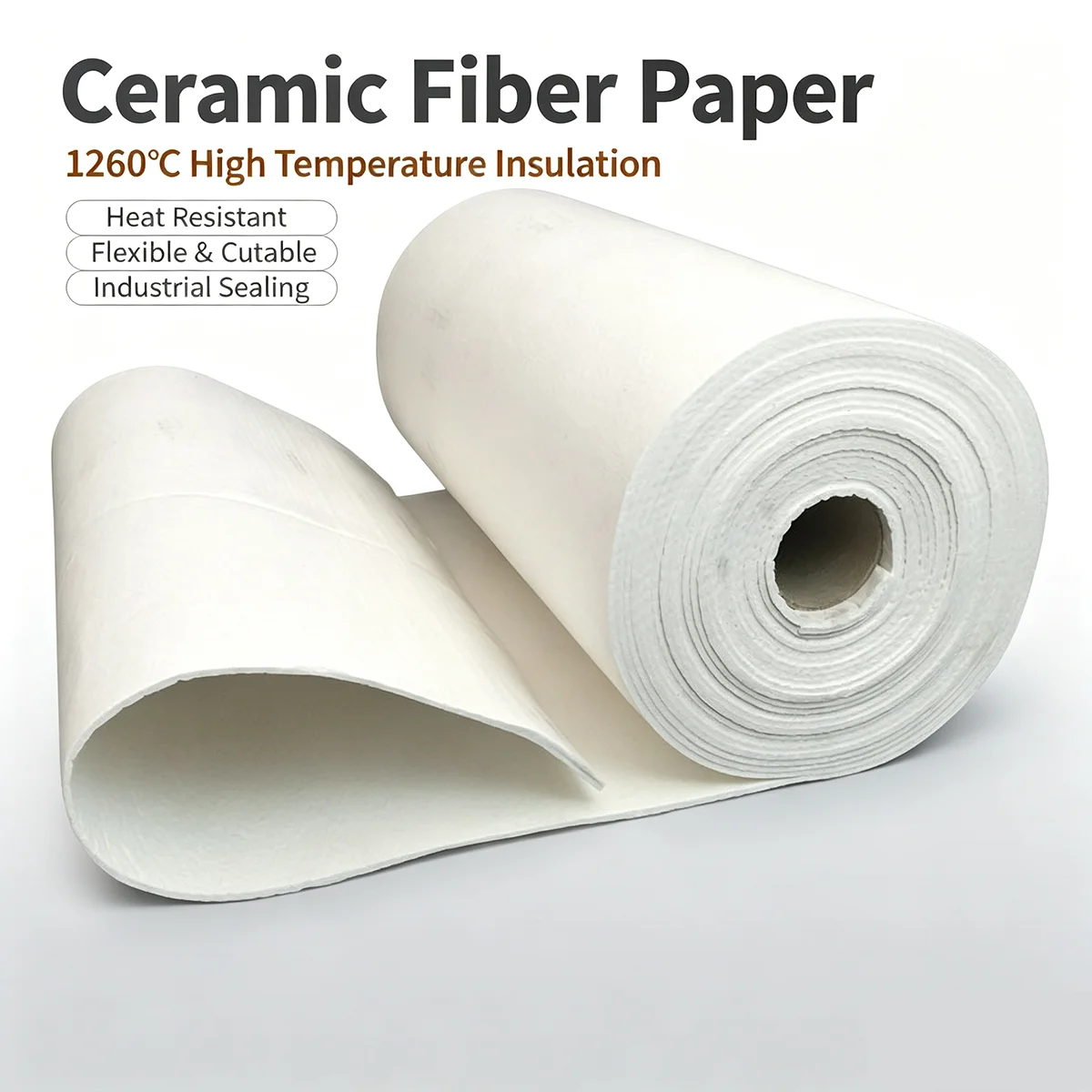 1260℃ Ceramic Fiber Paper Aluminum Silicate High Temp Insulation Paper Non Asbestos Refractory Heat Resistant Gasket Sheet