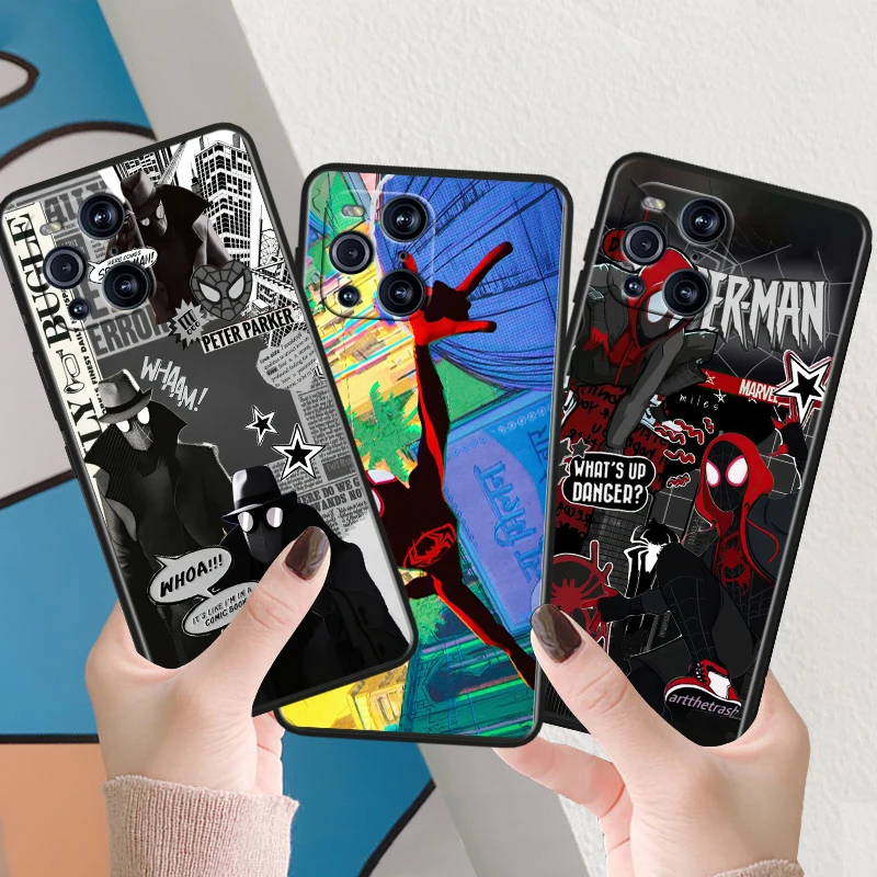 M-Marvels SpiderMan Cool Anime For OPPO Find X6 X5 X3 A54S A5 A94 A16 A53S A57 A74 A72 A98 A78 A96 A9 5G Black Cover Phone Case