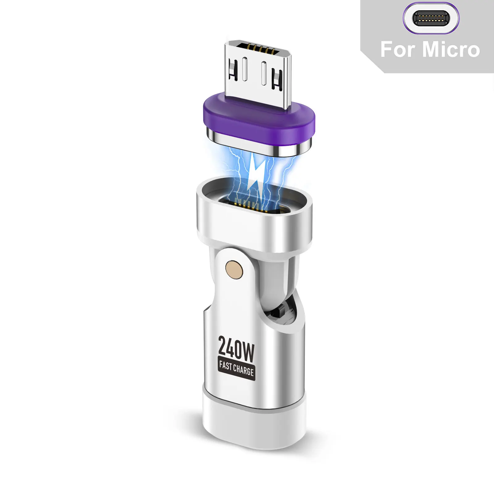 USLION 240 W magnetischer Adapter USB C auf Typ-C Schnellladekabel Typ C Buchse Konverter für MacBook iPhone 16 15 Xiaomi