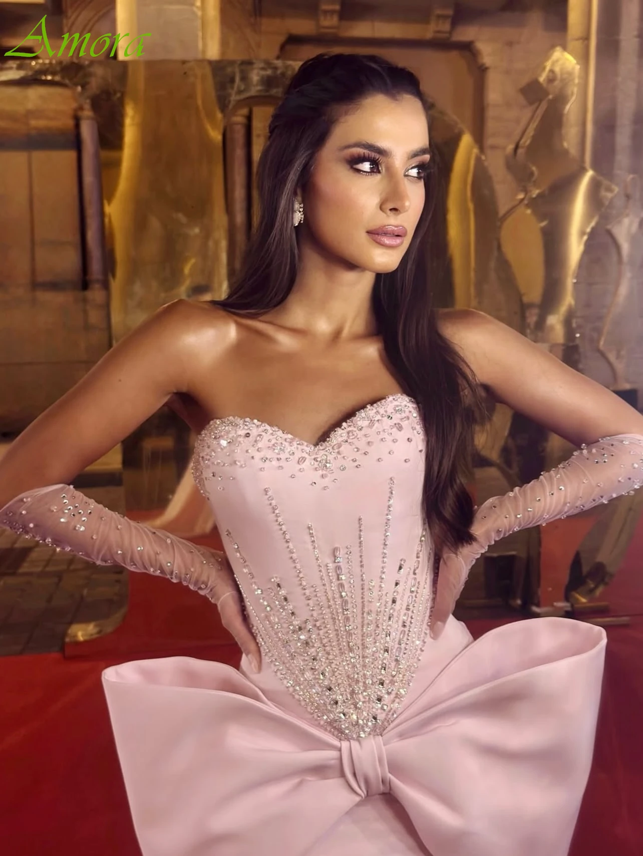 Custom Mermaid Evening Dress Floor-Length Satin Prom Gown