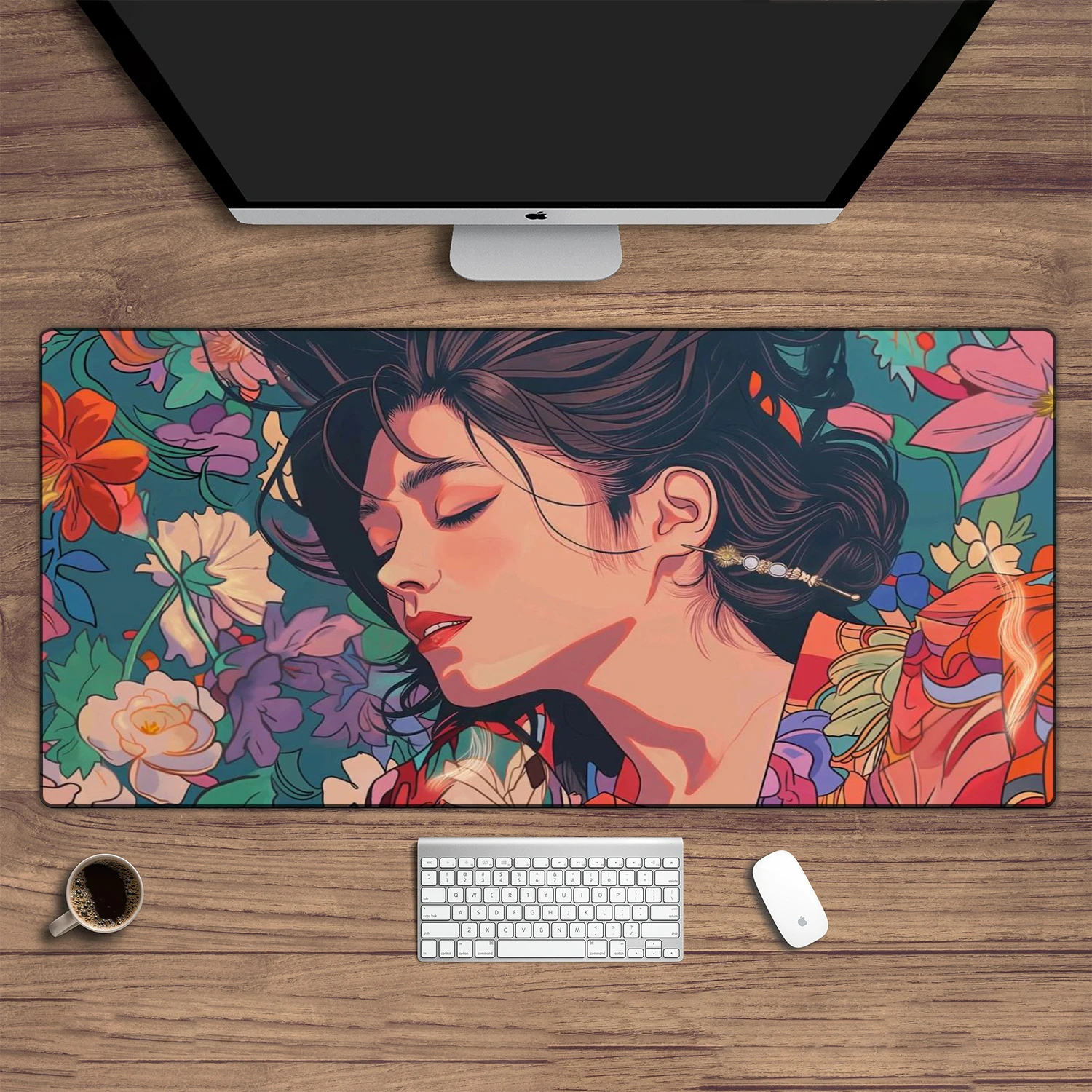 Anime Lover's Dream Mouse Pad - Anti-slip Desk Pad, Stitched Edges and Smooth Surface - Cute Desk Accessory. keyboard pad