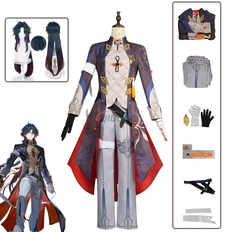 

Blade Cosplay HSR Honkai Star Rail Cosplay Costume with Earrings Game Suit Unisex Uniform Blade Wig Shoes Party Role Play Outfit