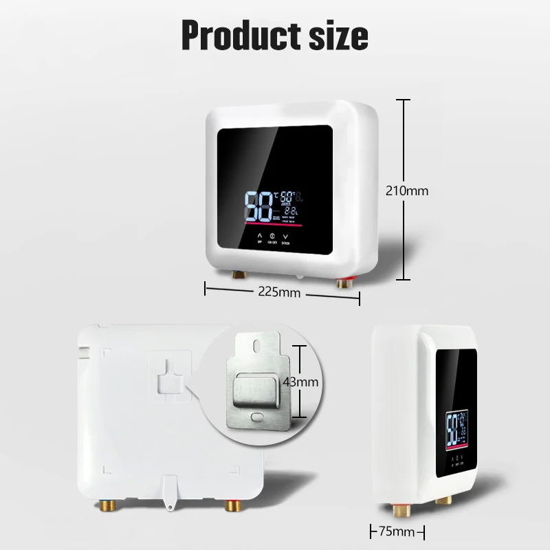 5500 W/7500 W เครื่องทําน้ําอุ่น Tankless เครื่องทําน้ําอุ่นไฟฟ้าฝักบัวห้องน้ําห้องครัวเครื่องทําน้ําอุ่นทันทีพร้อมรีโมทคอนโทรล