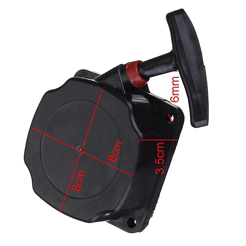 Teile Recoil Pull Starter Zubehör Einfach zu installieren für Freischneider 80 mm Montage Schwarzer Rasenmäher Rasenmäher